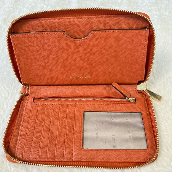 Michael Kors Poppy Orange Leather Hamilton Satchel  with matching wallet - Picture 13 of 16